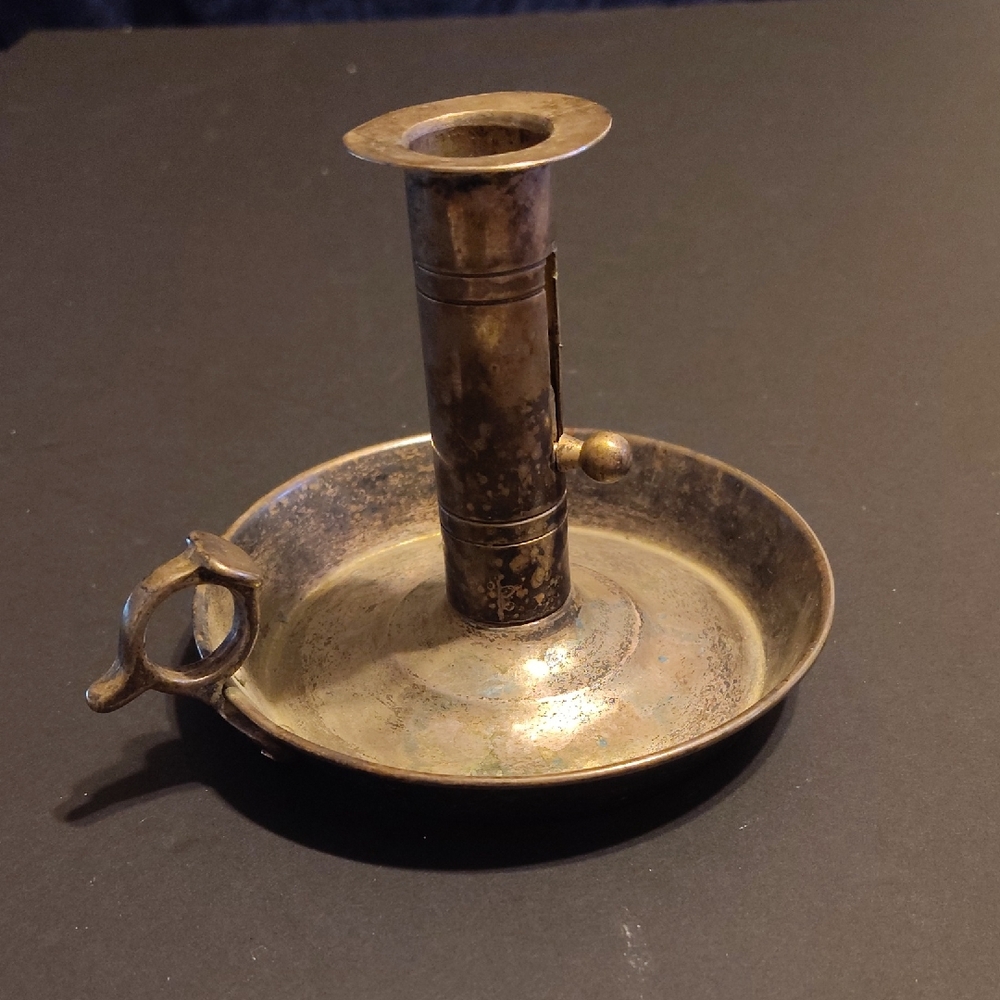 Vintage Brass Chamberstick Candle Holder